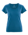 T-shirt con girocollo arrotolato da donna in canapa e cotone biologico