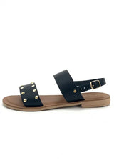 Black Lido sandals for women in natural leather