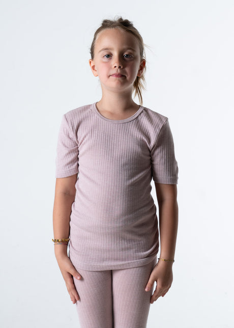 Altramoda short-sleeved sweater for children in wool, organic cotton and silk