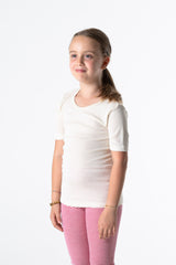 Short sleeve t-shirt for children in organic wool and silk