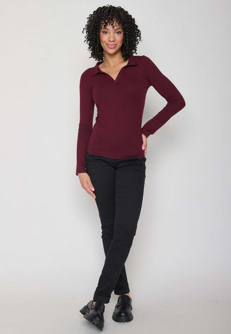 Women's Earth Ribbed Collared Sweater in Ecovero