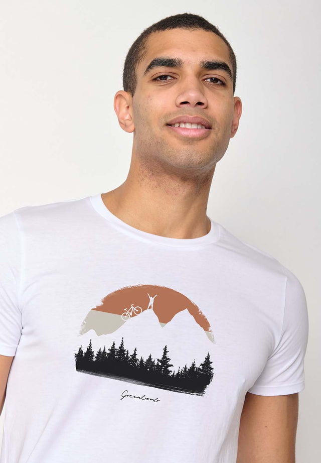 Ecovero Men's White Nature Forest Happy T-Shirt