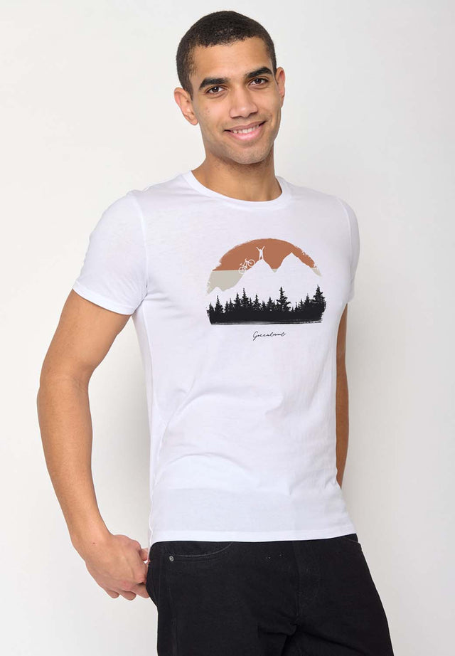 Ecovero Men's White Nature Forest Happy T-Shirt