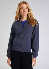 Women's Organic Cotton Smoke Blue Sweat Jacket