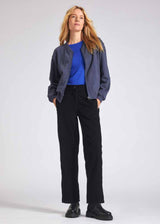 Women's Organic Cotton Smoke Blue Sweat Jacket