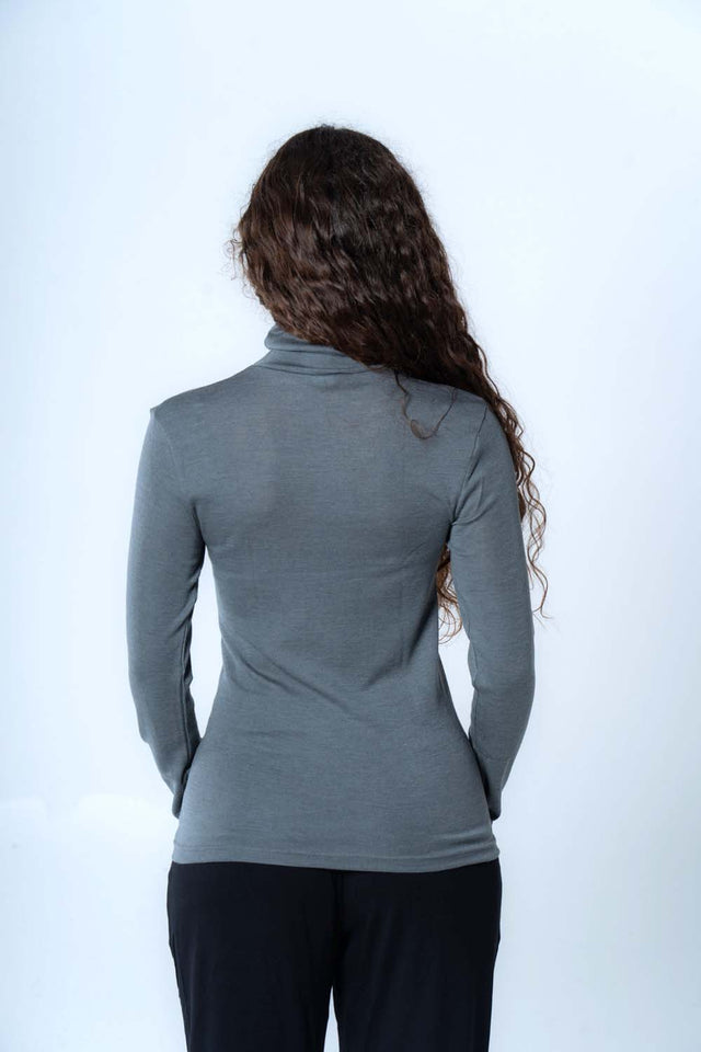 Women's Organic Wool and Silk Turtleneck Sweater