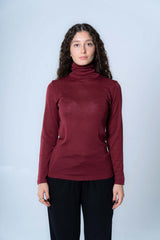 Women's Organic Wool and Silk Turtleneck Sweater