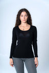 Women's Organic Wool and Silk Long Sleeve Sweater