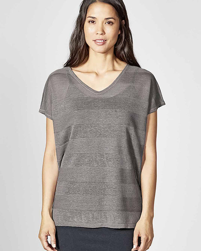 T-shirt a maglia da donna in pura canapa