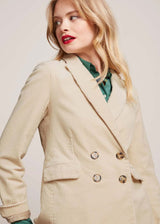 Blazer Tina avorio da donna in velluto di cotone organico