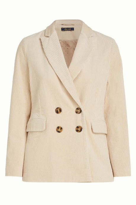 Blazer Tina avorio da donna in velluto di cotone organico