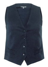 Women's Sabrin Vest Blue Striped in Organic Cotton