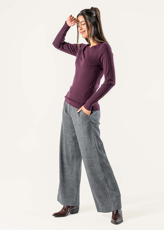 Pantaloni Sibilla da donna Jacquard in Cotone Biologico