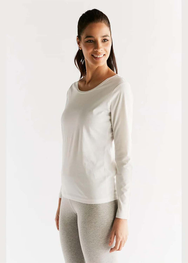 Albero Natur women's long-sleeved shirt in organic cotton