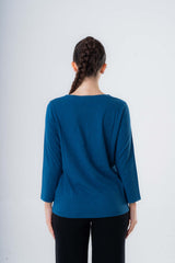 Women's V-Neck Sweater in Pure Organic Cotton