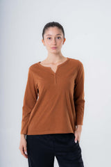 Women's V-Neck Sweater in Pure Organic Cotton