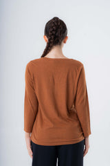 Women's V-Neck Sweater in Pure Organic Cotton