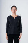 Women's V-Neck Sweater in Pure Organic Cotton