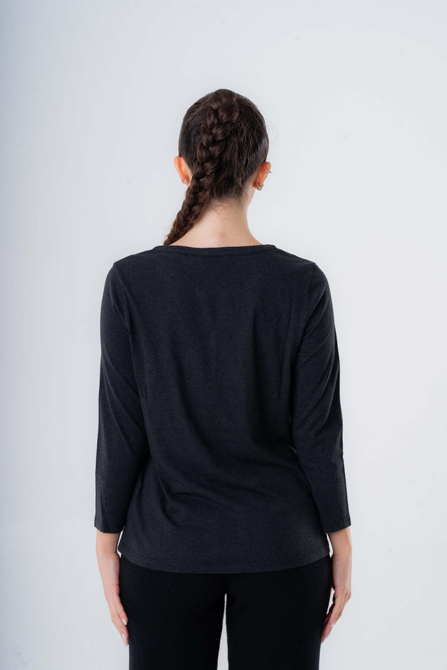 Women's V-Neck Sweater in Pure Organic Cotton