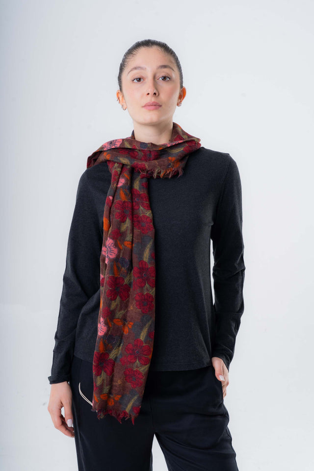 Anemone scarf in pure wool 180x70 cm