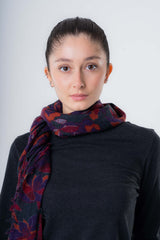 Winter Rose pure wool scarf 180x70 cm