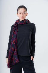 Winter Rose pure wool scarf 180x70 cm