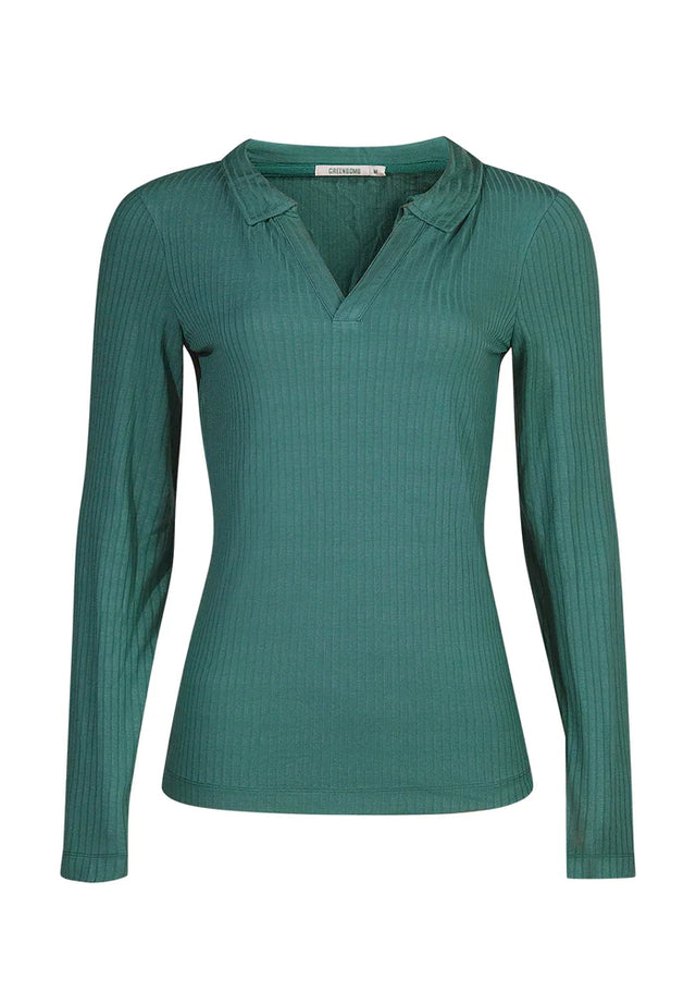 Women's Earth Ribbed Collared Sweater in Ecovero