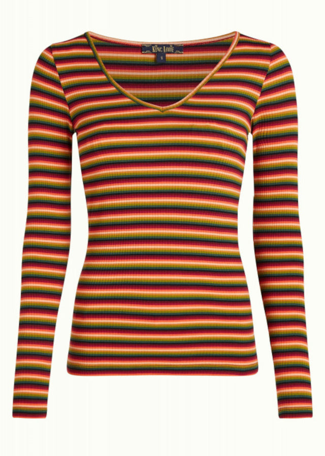 Mimmi Women's ECOVERO™ Striped V-Neck Sweater