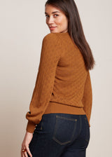 Women's Yoke Sweater in Cotton and Viscose