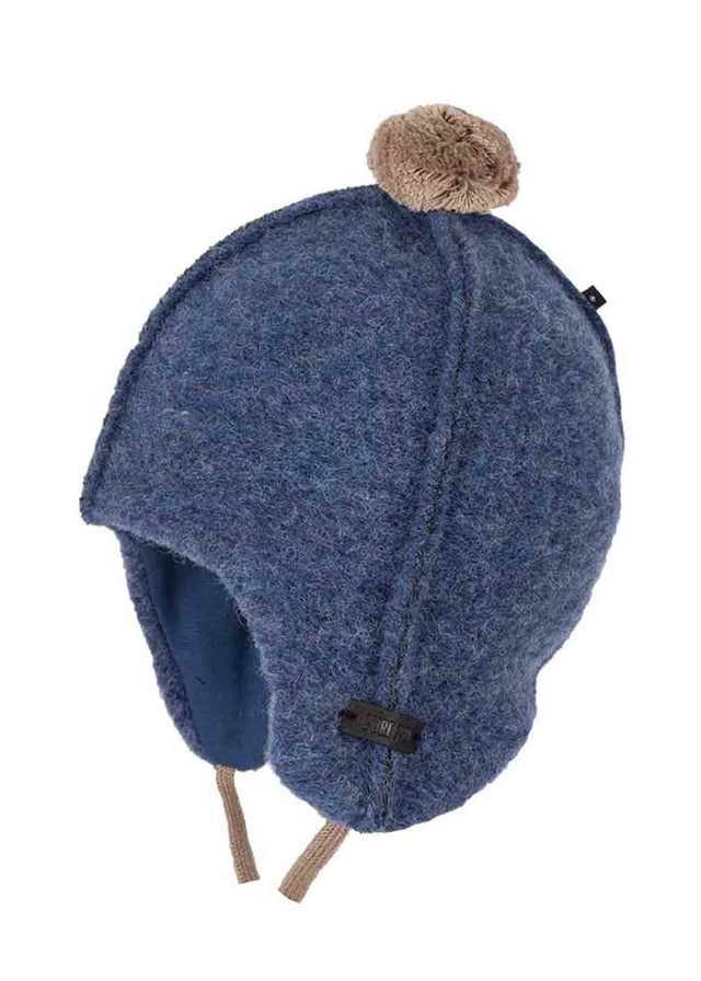 Children's hat in organic boiled wool lined in organic cotton