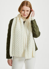 Aran scarf in supersoft merino wool