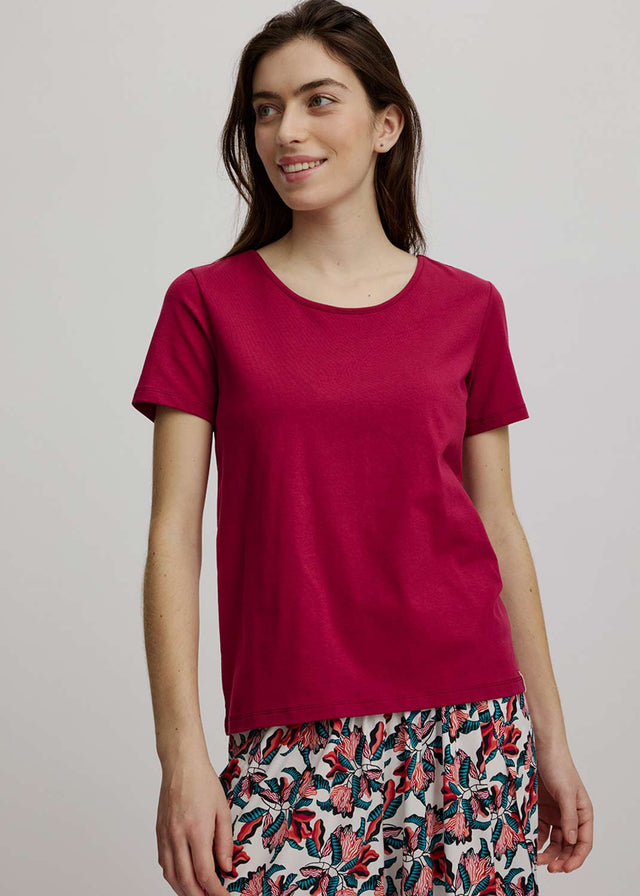 T-shirt da donna in cotone biologico con dettaglio dietro