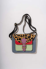 Pocket bag with animal print in Fairtrade recycled leather