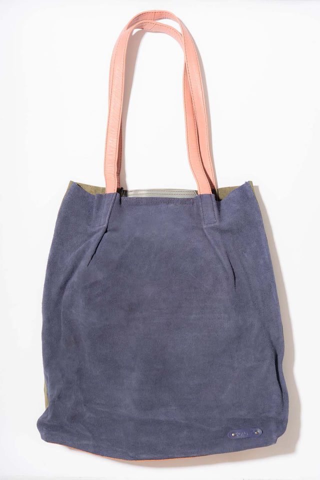 Sophia Shopper bag in suede and EquoSolidale recycled leather