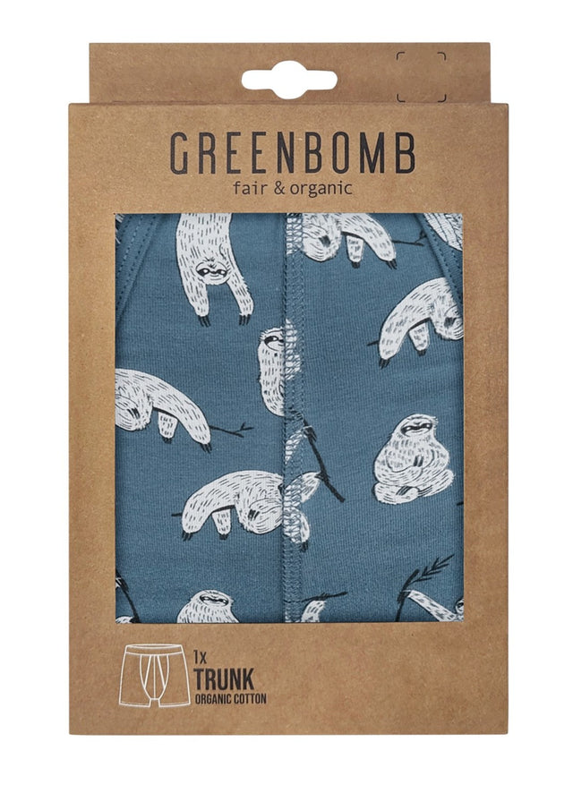 Boxer da uomo in cotone organico- Animal Sloth Hang