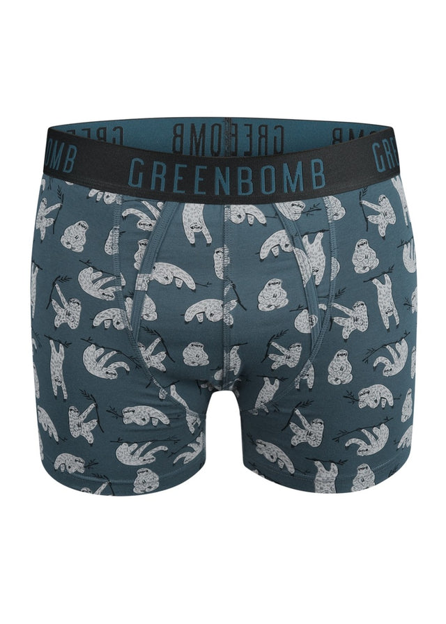 Men's Organic Cotton Boxer Shorts - Animal Sloth Hang