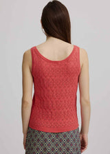 Top a maglia Ajour da donna in cotone biologico