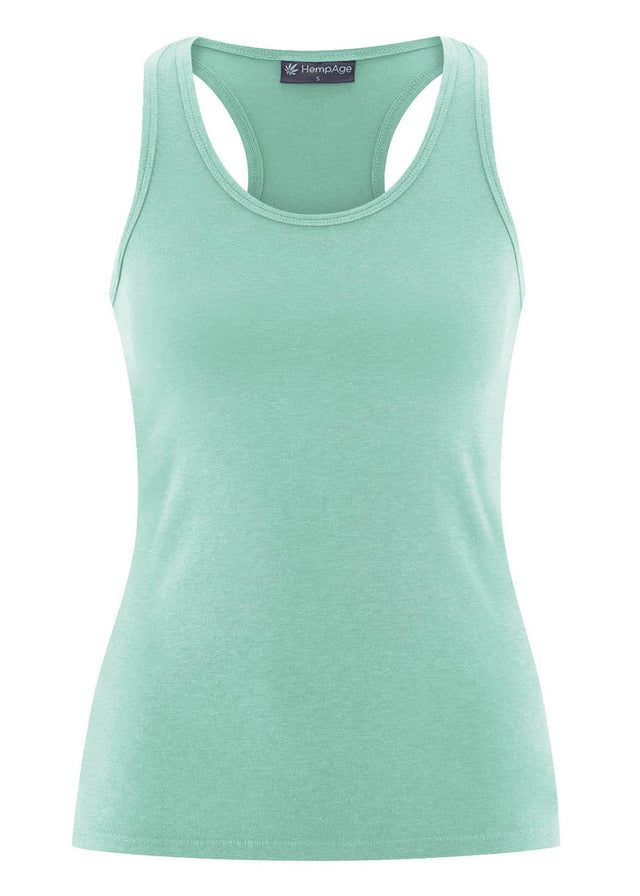 Yoga tank top in hemp and organic cotton