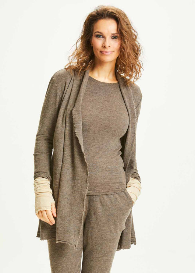 Long BLUSBAR cardigan for women in pure merino wool