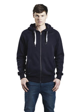 Felpa unisex maniche raglan con zip e cappuccio in cotone biologico