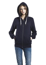 Unisex organic cotton zip-up raglan sleeve hoodie