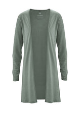 Women's long jacket in hemp jersey and organic cotton