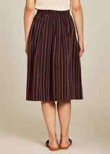 Organic Cotton Striped Midi Skirt