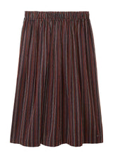 Organic Cotton Striped Midi Skirt