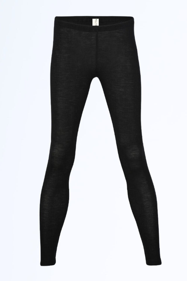 Altramoda Black Organic Wool and Silk Leggings 