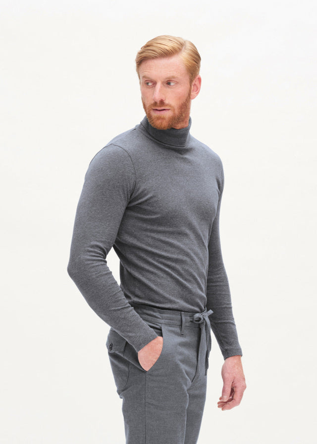 Men's turtleneck sweater in organic cotton