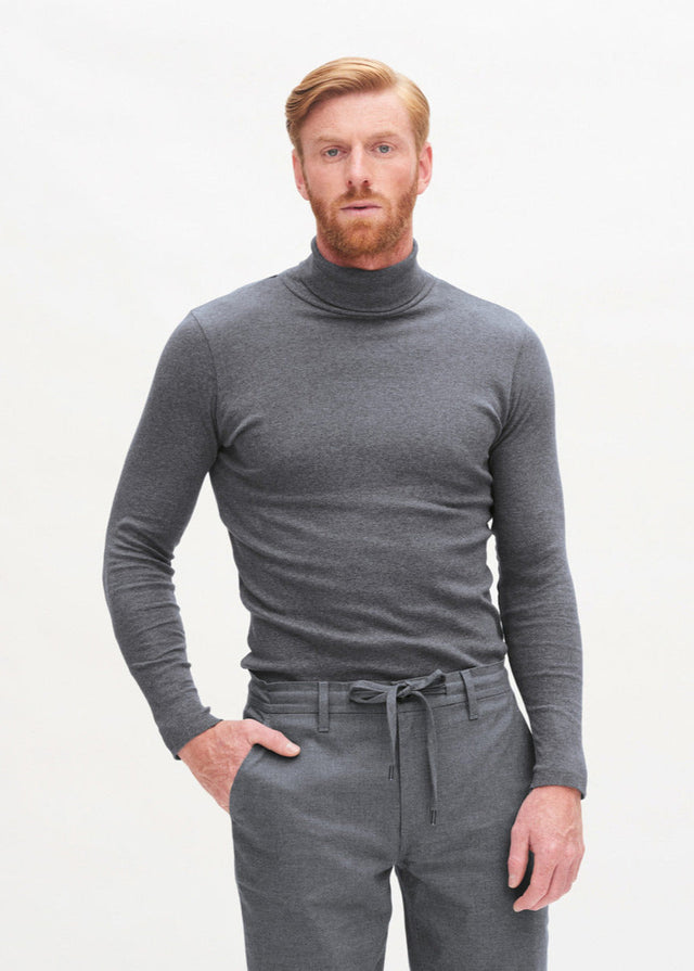 Men's turtleneck sweater in organic cotton