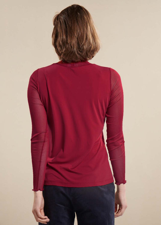 Mock-neck sweater in silk and organic cotton