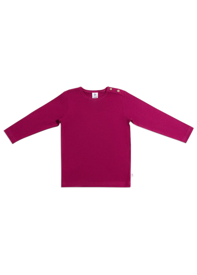 Maglia manica lunga 100% cotone biologico Fucsia