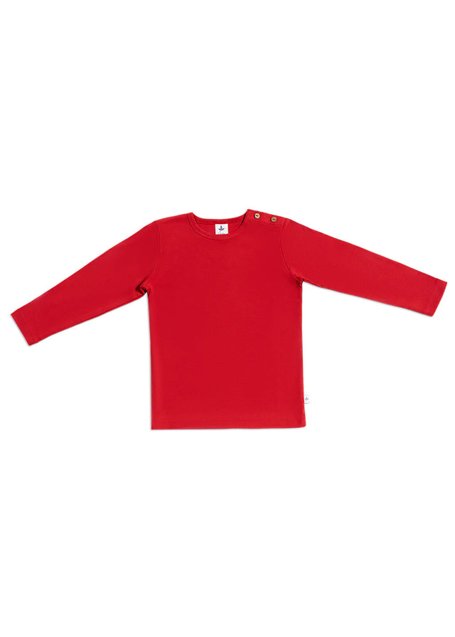 Maglia manica lunga 100% cotone biologico Rossa